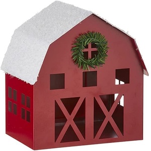 Casa Blanca de Metal galvanizado, juego de decoración de 3 calles para el hogar, ornamento de decoración de Navidad - Product Image 6