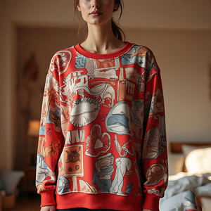 Sweat-shirts unisexes en molleton épais 100% coton à manches longues, imprimés par sublimation numérique brodés, pull d'hiver 2026 - Product Image 5