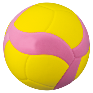 Prêt pour l'expédition Taille 5 Matériel PU jaune et rose pour enfants Volleyball 18 Panneaux équilibrés Balle à main de divertissement - Product Image 1