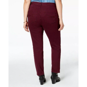 Jeans da Donna Style & Co a Gamba Dritta in Denim Color Vino Taglia 16 con Effetto Contenitivo e Elemento di Moda Semplice - Product Image 2