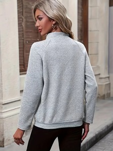 Sudadera Casual de Moda para Mujer, Manga Larga, Color Sólido, para Deportes y Fitness, Otoño Invierno, con Forro y Logotipo Frontal - Product Image 2