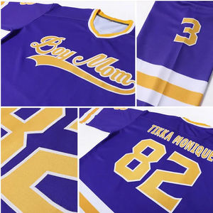 เสื้อกีฬาฮ็อกกี้น้ำแข็งระบายอากาศได้ดีสำหรับผู้ใหญ่ผ้าโพลีเอสเตอร์แบบใหม่พิมพ์ลายด้วยความร้อนโลโก้ทีมของแฟนๆสามารถเลือกได้เอง - Product Image 6