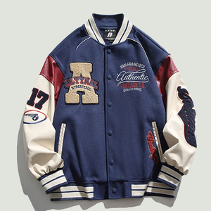 Chaquetas universitarias, chaquetas Letterman Turn Down Shoulder Baseball College Jacket Pakistán Precio de fabricación con cuero genuino - Product Image 2