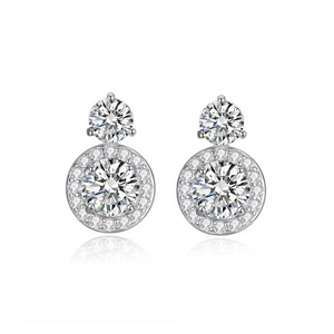 3 Ct Round Moissanite <b>Drop</b> Stud Earrings Elegant Studs for Women - Product Image 1