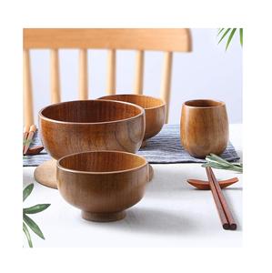 Vaisselle bol en bois fait à la main Durable pour l'artisanat maison hôtel dessus de table salade bol de service approvisionnement en gros - Product Image 1