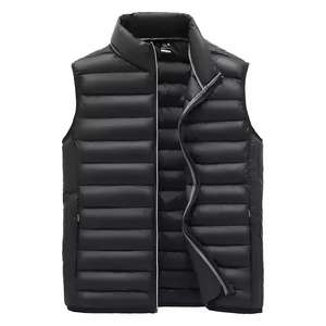 Chaqueta de invierno con logotipo personalizado para hombre con capucha sin mangas Bubble Gilet Puffer Chaleco de hombre Ropa - Product Image 4