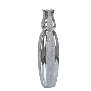 Florero metálico de aluminio para decoración del hogar, florero decorativo de mesa de Color blanco a precio barato para boda - Product Image 1