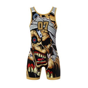 ชุดมวยปล้ำแบบซับลิเมชั่นสำหรับมืออาชีพจากสหรัฐอเมริกา ขายส่ง |   เสื้อกล้ามยืดหยุ่นแบบรัดรูป |   พิมพ์สีและโลโก้ตามสั่ง - Product Image 2