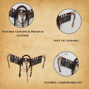 Conjunto de cabezada y pechera de cuero tallado de primera calidad con diseño personalizado |   Equipo Ecuestre Occidental |   Equipo de equitación |   2026 - Product Image 4