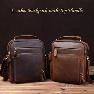 Stand Up épaule en cuir hommes décontracté fourre-tout sangle réglable sac de messager petit LCS-0076B à bandoulière - Product Image 2