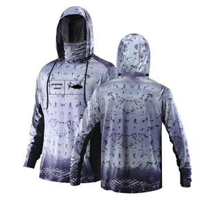 เสื้อตกปลามีฮู้ดสำหรับผู้ชายเสื้อฮู้ดแขนยาวมีฮู้ดระบายอากาศกันน้ำ-50 + หน่วยตามความต้องการโลโก้ที่ปรับแต่งได้ - Product Image 1