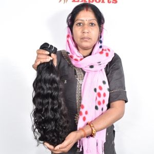 100% Cuticules vierges brutes alignées sans enchevêtrement Extensions de cheveux humains indiens noirs soyeux Bundles ondulés Style vague profonde lâche - Product Image 4