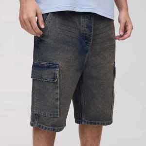 Shorts en jean respirants pour hommes, personnalisables, haute qualité, design et logo sur mesure acceptés - Product Image 1
