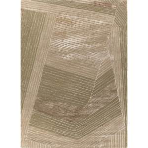 Alfombra Rectangular de Lana y Viscosa con Patrón Geométrico Verde Lúcido, Hecha a Mano, para Hogar, Auto, Pasillo, 4m de Ancho, Top-230 (Cs-01) - Product Image 1