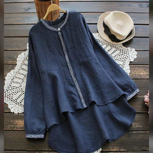 OEM <b>Plus</b> <b>Size</b> Women's Modest Fashion T-Shirt Top Best Quality Wholesale WS-76 Spring Summer Short Sleeve Blouse Button - Product Image 1