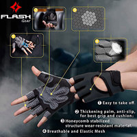 Gants de musculation en cuir demi-doigts respirants à dos ouvert incurvé pour haltérophilie, entraînement de force, fitness et musculation