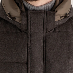 Veste polaire d'hiver longue unisexe avec col montant, fermeture à glissière, manteau à capuche en laine respirant, coupe-vent et uni de grande taille - Product Image 3