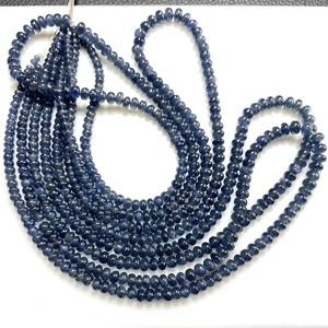 Perles en forme de rondelle de saphir bleu pierres précieuses naturelles de qualité fine pour bijoux perles de pierre lisse - Product Image 4