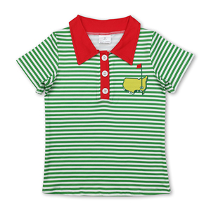 Camiseta de golf con rayas verdes OEM/ODM/RTS para bebés, ropa infantil, ropa para niños - Product Image 4