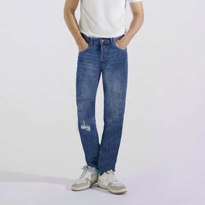 OEM Manufacturer Customization <b>Men</b> Large Size Loose Straight <b>jeans</b> <b>High</b>-<b>waisted</b> 100% Cotton Leisure Denim - Product Image 6