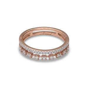 Bague Rosy Whisper en or rose et diamants - Product Image 2
