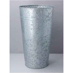 Vase à fleurs en métal galvanisé vintage industriel, seau à fleurs conique en zinc, jardinière pour la décoration de la maison et du jardin - Product Image 1