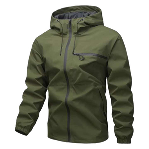 Veste coupe-vent imperméable et respirante pour homme, légère, softshell, col montant, fermeture éclair sur le devant, réfléchissante, style urbain - Product Image 1