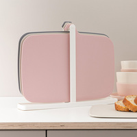 Ensemble de planches à découper rondes en plastique PET de style coréen Mariebel avec design multifonctionnel et support pour une utilisation lors de réceptions alimentaires