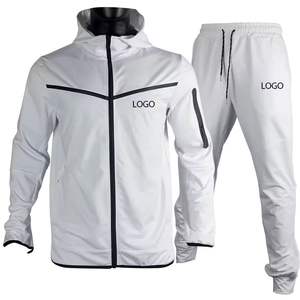 Gran oferta, conjunto de chándales de invierno ecológicos a prueba de viento de 2 piezas para hombre de marca, chándales de entrenamiento hechos de algodón 100% con logotipo personalizado - Product Image 6