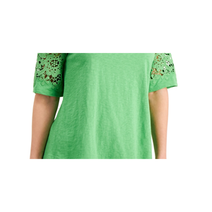 Maglia da Donna Charter Club XL/XS in Cotone con Bordo in Pizzo, Verde, Formale da Ufficio, con Colletto e Decorazione a Bottoni - Product Image 3