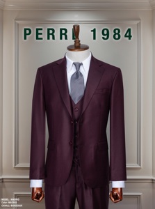 Costume d'affaires vert en laine pour homme, simple boutonnage, col à revers, coupe droite, infroissable, style britannique, tenue formelle - Product Image 2