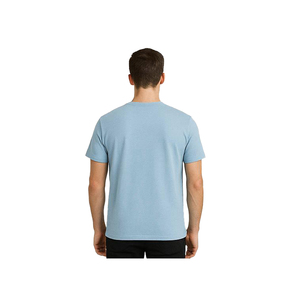 T-shirt personnalisé bleu ciel pour hommes 100% coton été t-shirt col rond OEM décontracté uni blanc unisexe t-shirt - Product Image 3
