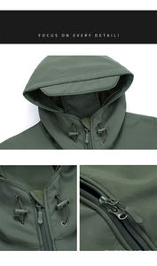 Veste Softshell respirante de haute qualité pour les sports de plein air, imperméable, pour le camping, la chasse, veste tactique à capuche - Product Image 6