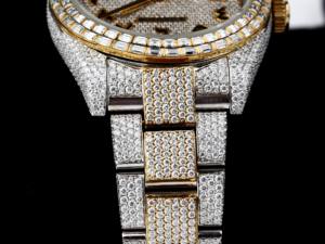 แก้วโลหะสีอราบิกสำหรับผู้ชายและผู้หญิงโมอิสซาไนต์ทำจากเพชรที่หรูหราปรับแต่งได้สไตล์ฮิปฮอปหน้าปัดตัวเลขอาราบิก - Product Image 3