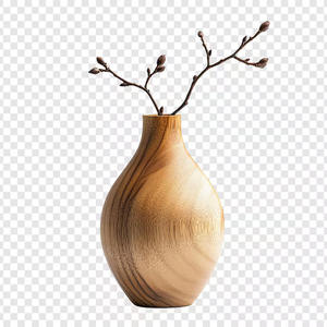 Jarrón de Flores Alto de Madera Hecho a Mano, Jarrón de Mesa Minimalista Geométrico de Madera Maciza para Decoración del Hogar, Bodas, Moderno y Vertical - Product Image 4