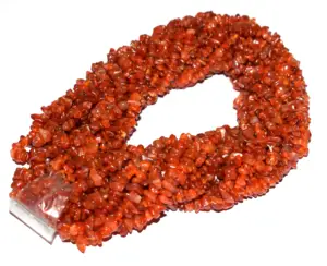 批发极具潮流的红色太阳石天然宝石高品质4 8毫米未切割珠子32英寸宽松女性饰品
