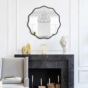 Miroir mural rond moderne en métal noir belle maison miroirs de salle de bain suspendus décoratifs approvisionnement d'usine - Product Image 5