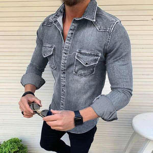 <b>Men's</b> Denim <b>Jacket</b> Washed Shirt <b>Men's</b> <b>Slim</b> <b>Fit</b> <b>Jacket</b> Casual Long Sleeved Denim Shirt <b>Jacket</b> for <b>Men</b> - Product Image 3