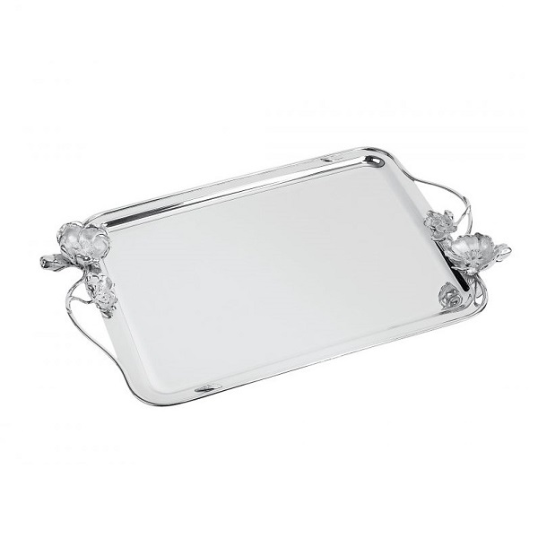 UPQRSG Hammered Rectangular Tray, Stainless Steel Metal Serving Tray, Bathroom Counter Organizer, Decorative Tray With Raised Edges, Dessert Tray
