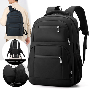 Mochila de gran capacidad avanzada para hombre, estilo de moda simple con forro de poliéster para negocios, uso escolar informal para estudiantes - Product Image 1