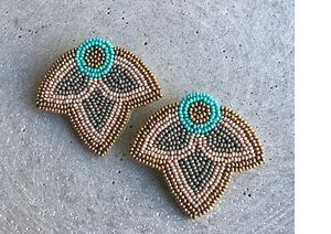 Proveedor de Joyería en India, Último Diseño, Pendientes Colgantes con Cuentas Bordadas a Mano, Forma de Corazón, para Fiesta, Detalle Trasero Elegante - Product Image 3