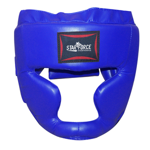 หมวกกันน็อคเต็มหน้าสำหรับฝึกศิลปะการต่อสู้การต่อสู้การต่อสู้ใส่หน้าเกียร์หนังวัวใหม่พรีเมี่ยม - Product Image 1