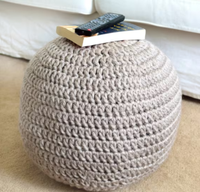 Pouf ottoman en tissu microfibre tricoté à la main, style industriel, repose-pieds doux pour salon, extérieur, jardin, atelier, chambre