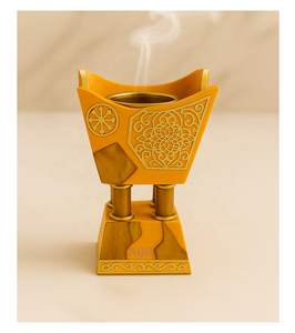 Brûleur à Bakhoor artisanal en bois d'acacia et résine époxy 2026 – Diffuseur d'encens aromatique élégant fait main pour la maison – Brûleur à encens Oud - Product Image 3