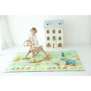 Double-Sided 200x130x1cm Foldable Baby <b>Play</b> Mat Non-Toxic XPE <b>Foam</b> Waterproof Lightweight Design with Clouds Mountains Green - Product Image 6