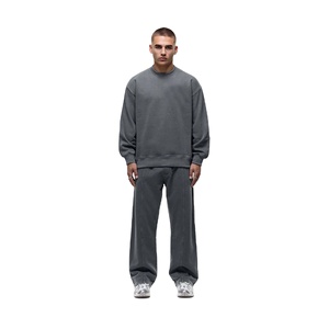 Haute qualité lavé gris sweats hommes femmes Design élégant épaules tombantes polaire tissu hiver tenue décontracté Logo personnalisé et taille - Product Image 2