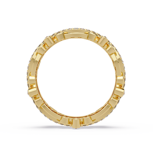 Anillo de Diamantes Apilable de Oro Puro de 14K con Banda Curva, Corte Redondo Multicapa, Diamantes Cultivados en Laboratorio, Engaste de Bisel, Anillo de Boda Unisex, Joyería Única - Product Image 4