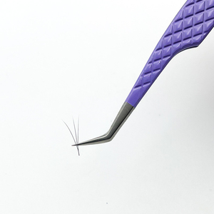 Pinces à épiler pour extensions de cils de précision violettes avec un design unique en forme de cœur, pointes droites pour l'isolation des fibres, ensemble pour l'utilisation des cheveux - Product Image 4
