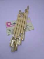 Pousse-cuticules double extrémité Dorlon en acier inoxydable plaqué or 24 carats, outils de manucure pour nail art, 5,5 pouces, durable, réutilisable, Pakistan