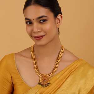 Vintage Pearl & Diamond Gold-Plated Chain <b>Necklace</b> for Religious Gifts - Product Image 1